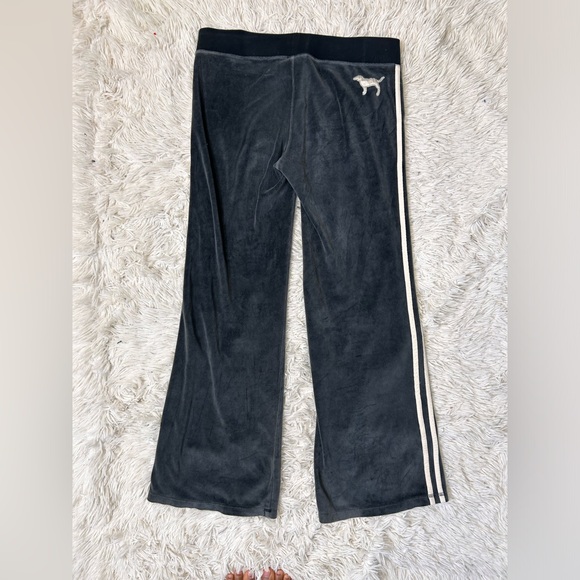 ◾️Rare Vintage Y2K Victoria’s Secret PINK Velour Number Flare Side Stripe Pants - Picture 6 of 7
